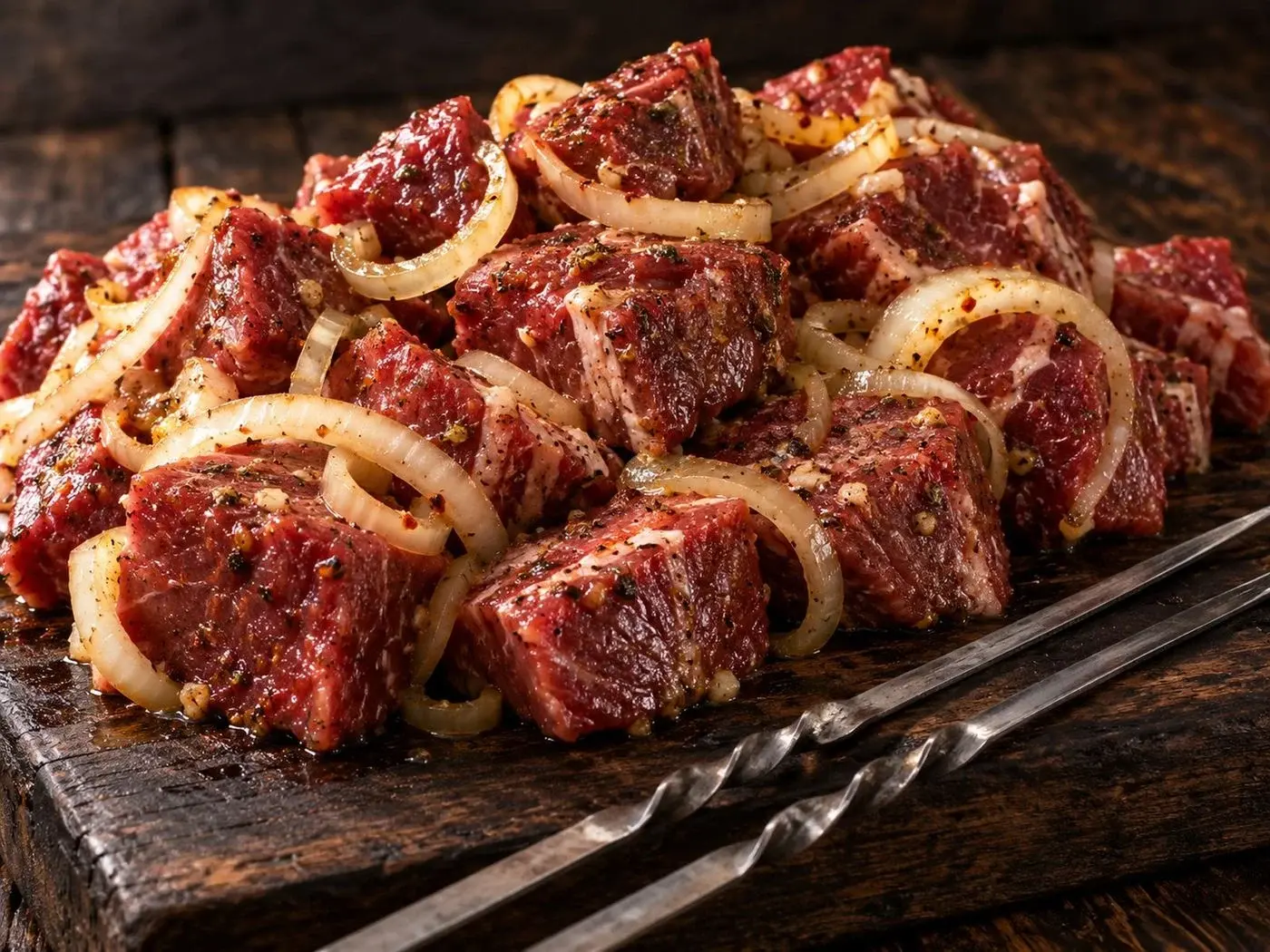 Шашлик з яловичини маринований (сире)